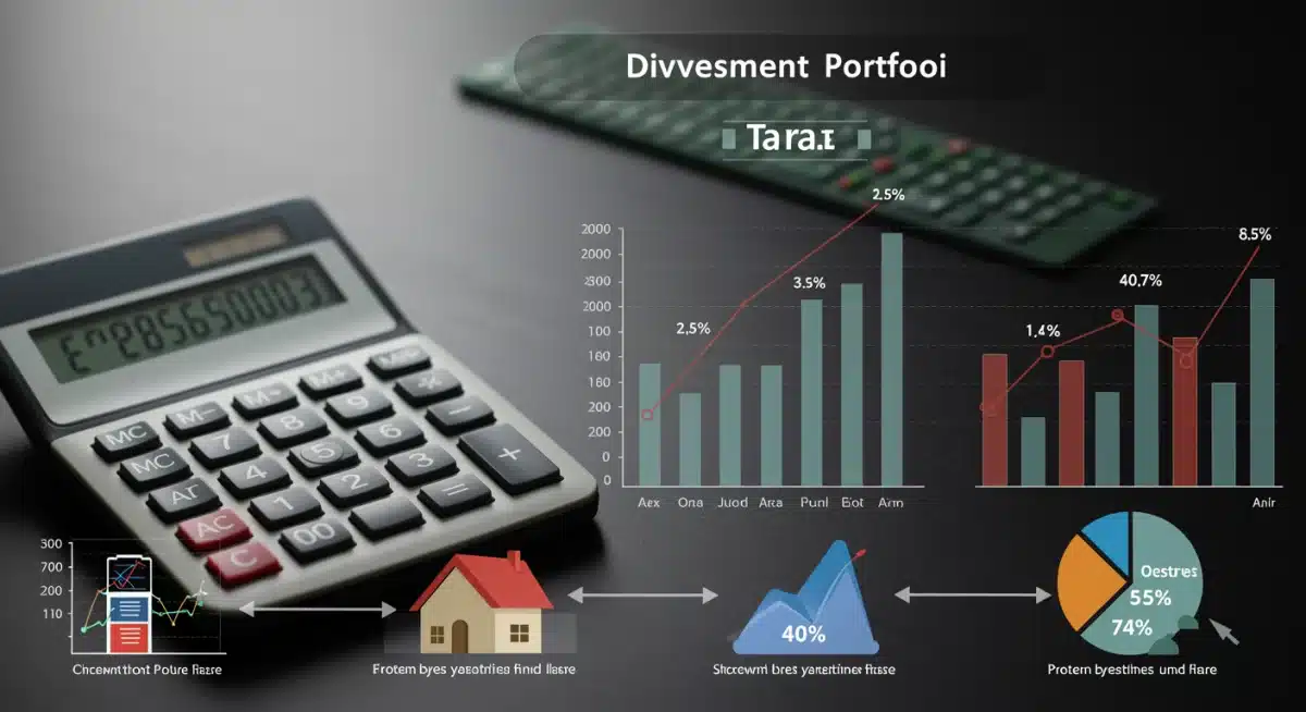 Diversified investment portfolio with tax impact analysis