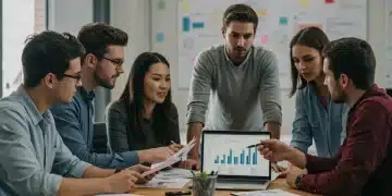 Professionals discussing employer-sponsored student loan repayment benefits in a modern office.