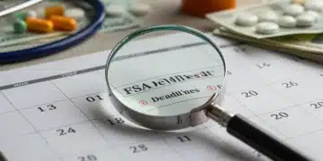 Calendar for 2025 with FSA deadlines highlighted, symbolizing financial planning for healthcare.