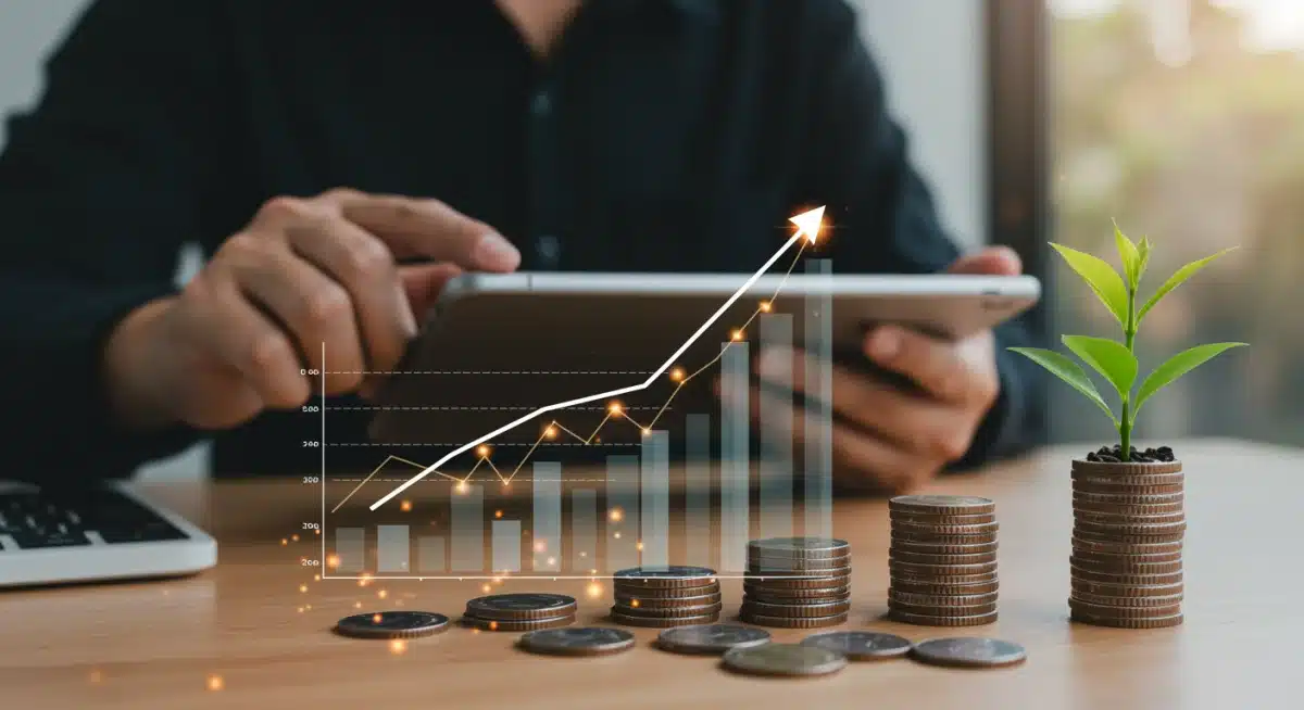 Person reviewing financial data on a tablet, illustrating smart healthcare savings with an FSA.