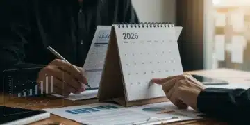 Organized desk with financial documents, budget sheets, and a 2026 calendar for personal budgeting