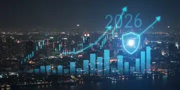 Financial charts showing upward trends with a protective shield, symbolizing investment strategies against inflation in 2026.