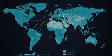Global investment map highlighting emerging markets with growth arrows