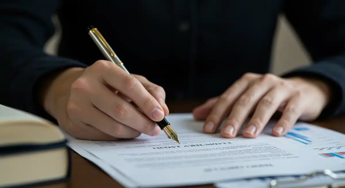 Signing legal estate planning documents with a pen.