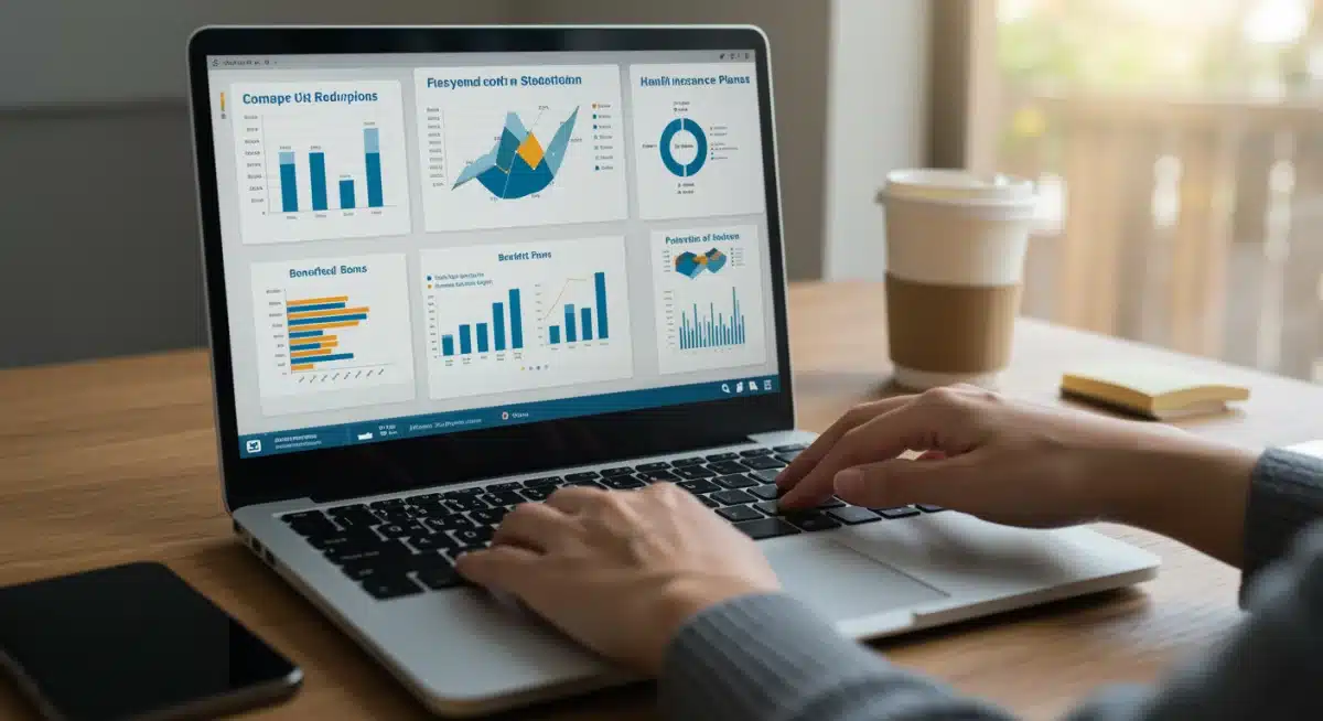 Individual comparing health insurance plans on laptop for 2026