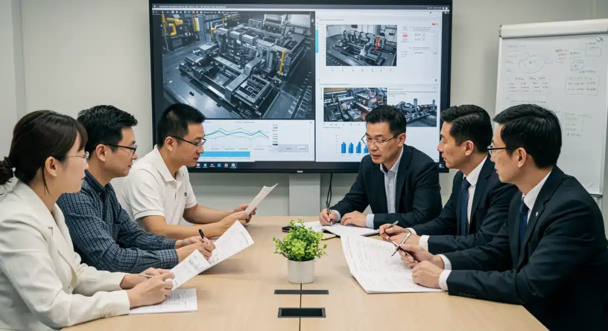 Manufacturing leadership discussing environmental sustainability and investment strategies