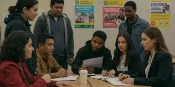 People receiving public assistance benefits at a community center