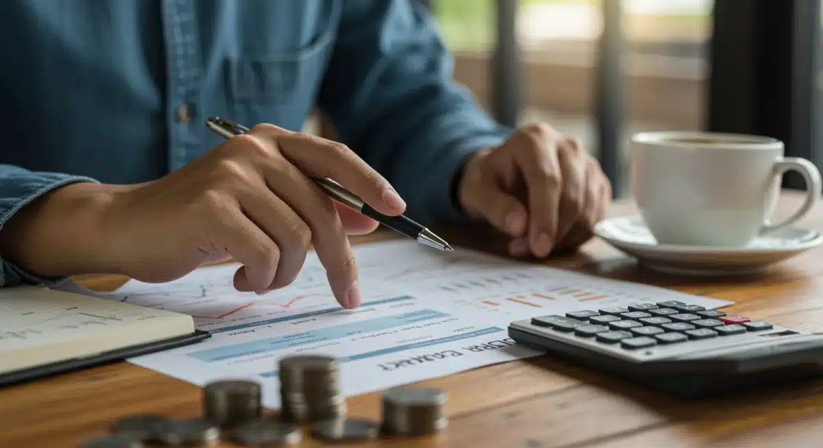 Reviewing retirement account statements on a tablet for financial planning