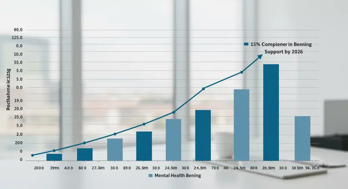Graph showing increased mental health benefit offerings by companies