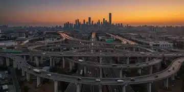 Modern highway interchange symbolizing federal infrastructure investment