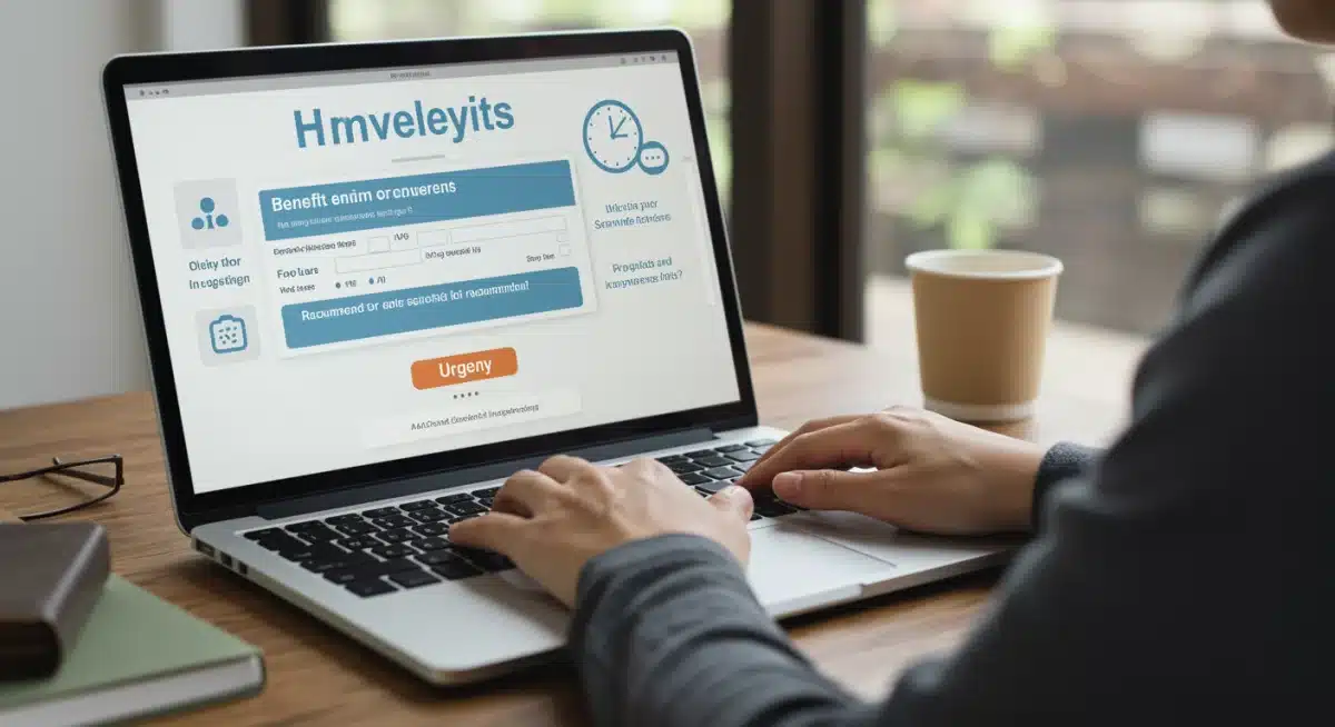 Navigating an HR portal to submit claims for employee benefits before the expiration date.
