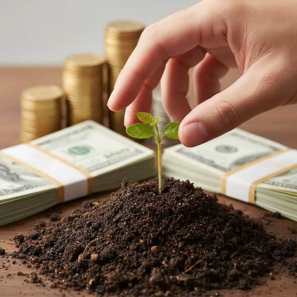 Hand planting a seed, symbolizing long-term investment growth.