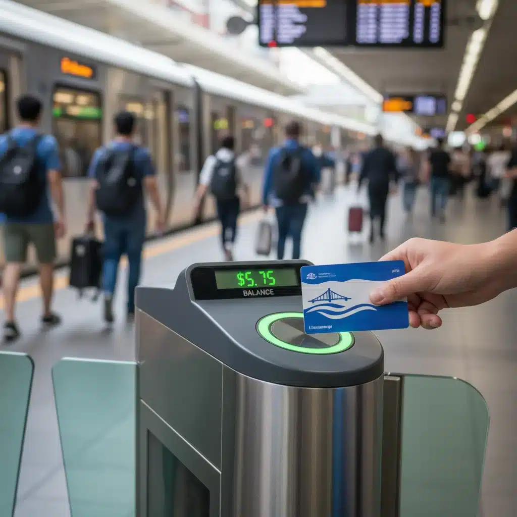 Public transit card being used for commuter benefits