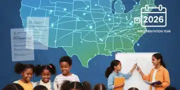 Diverse K-12 students learning under federal education policy changes for 2026.