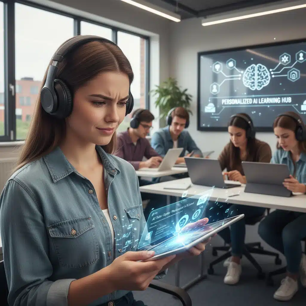 Student engaging with personalized AI learning application