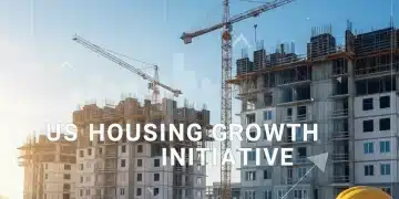 Construction site with new homes being built, symbolizing increased US housing starts.