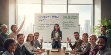 Employees learning about 2026 emergency savings benefits in a workshop setting