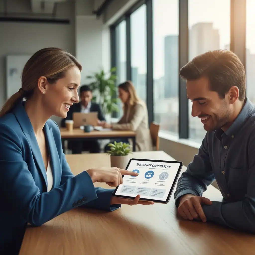 HR manager discussing new emergency savings enrollment with an employee