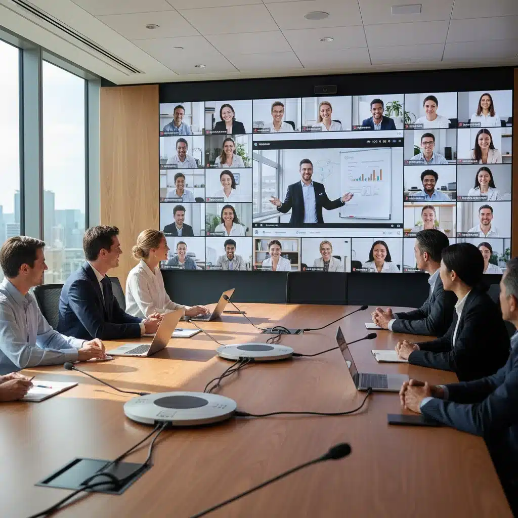 Hybrid team meeting with remote and in-person participants