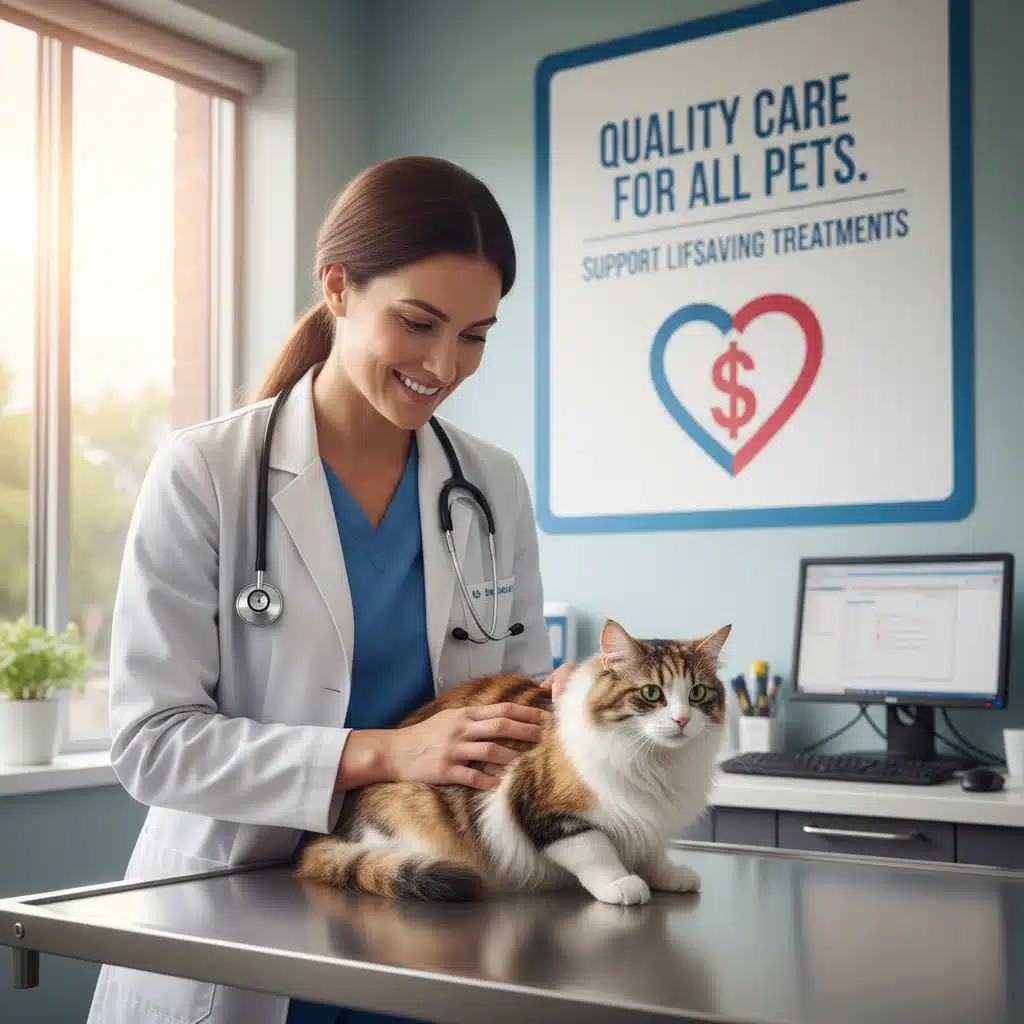 Veterinarian carefully examining a healthy cat, symbolizing quality vet care and financial support from insurance.