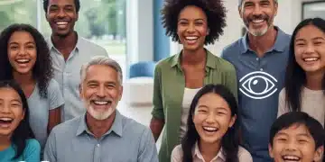 Happy diverse group smiling, symbolizing comprehensive 2026 dental and vision benefits.