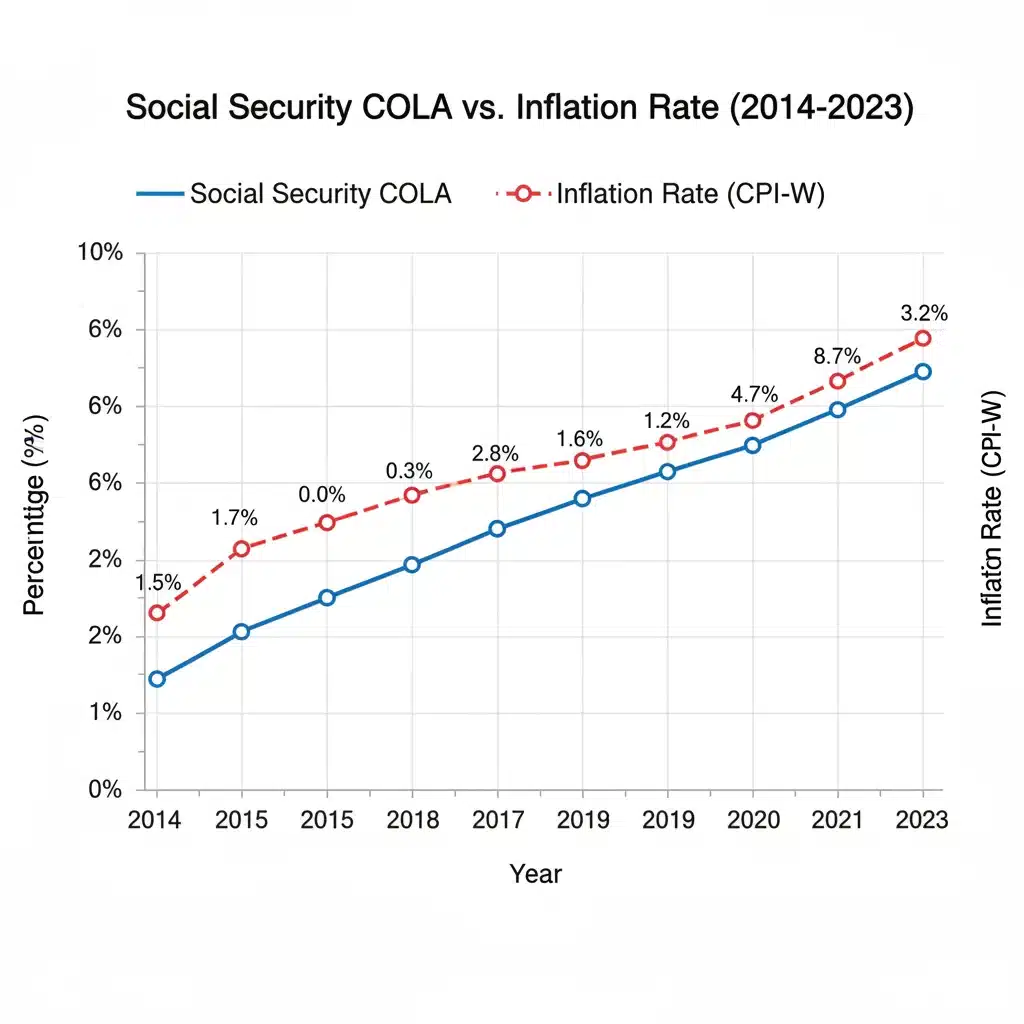 Historical Social Security COLA trends and inflation data