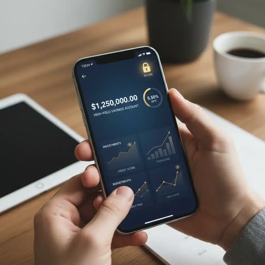 Person checking high-yield savings account balance on smartphone app