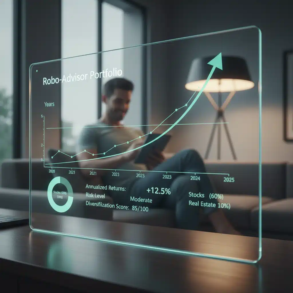 Robo-advisor managed investment portfolio showing growth