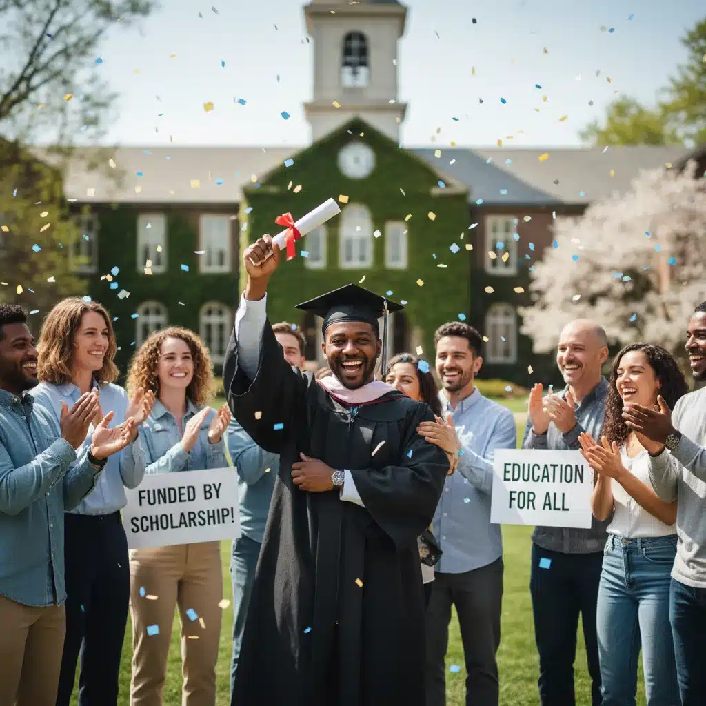Adult graduate holding a diploma, celebrating educational achievement funded by grants.
