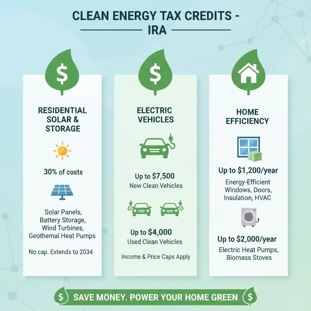 Clean energy tax credits for US consumers under IRA