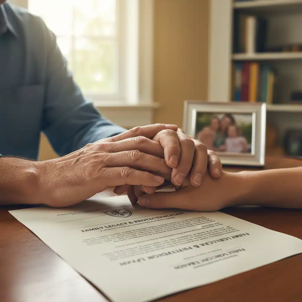 Intergenerational hands symbolizing protection and legacy planning through insurance