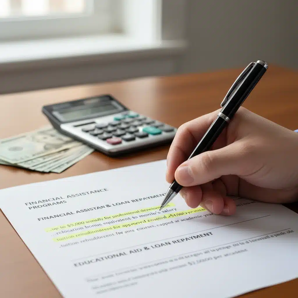 Reviewing employment contract for student loan benefits
