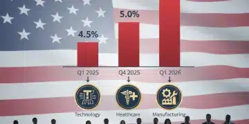 Overview of US labor market performance in Q1 2026 with unemployment data and industry trends